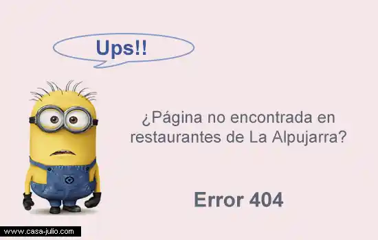 Error 404 en restaurante Casa Julio página no encontrada