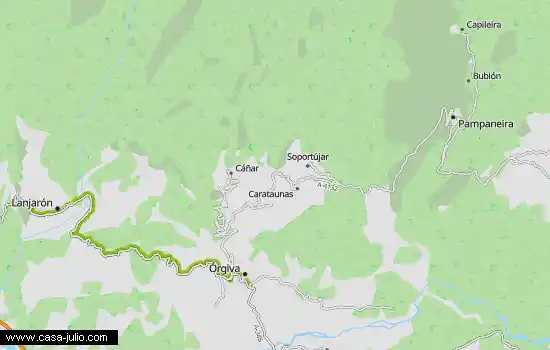 Mapa turístico de La Alpujarra